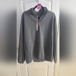 Skims Boyfriend fleece slouchy half zip pull over